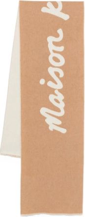 Maison Kitsuné Sciarpa con logo - Marrone