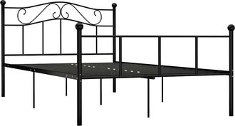 vidaXL Estructura De Cama Sin Colch&oacute;n Metal Negro 120x200 Cm Vidaxl