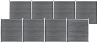 vidaXL Valla De Jard&iacute;n De Wpc Gris 1391x186 Cm Vidaxl