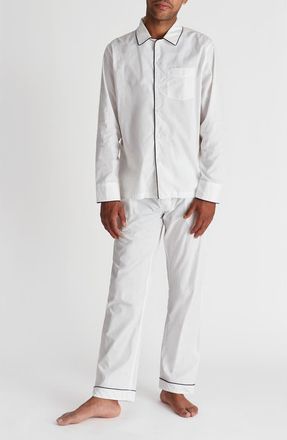 Sleepy Jones Henry Pajama Set in White Poplin at Nordstrom, Size Xx-Large