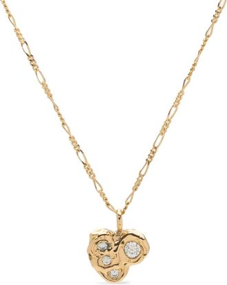 Nadia Shelbaya 18kt yellow gold Crooked Heart diamond necklace - Oro