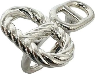 Herm&egrave;s Silver Silver 925 Band Ring (Pre-Owned)