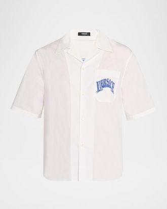 Versace Jeans Couture Mens Medusa Varsity Short-Sleeve Shirt