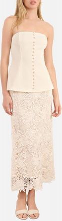 Cami NYC Imogene Strapless Mixed Media Dress in Macadamia at Nordstrom, Size 10