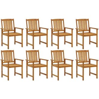 vidaXL Sillas De Jard&iacute;n 8 Pcs Acacia Masa De Madera