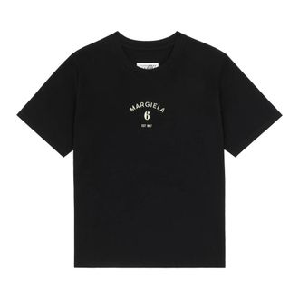 Maison Margiela T-Shirts, male, Black, Size: M Cotton Logo T-Shirt
