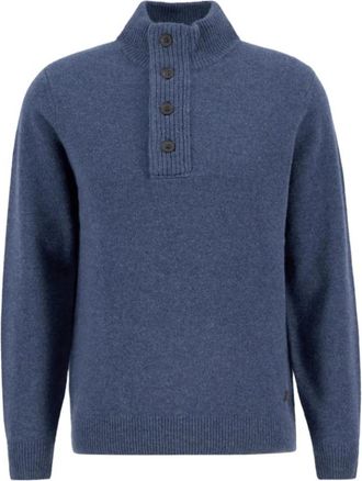 Barbour Donker Indigo Sweatshirt met Alcantara Patches - Heren - Coltruien - Blauw - L - Truien & Vesten
