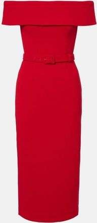 Rebecca Vallance Precious off-shoulder cr&ecirc;pe midi dress