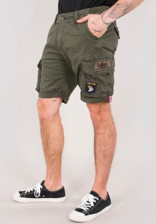 Alpha Industries Cargoshorts ALPHA INDUSTRIES Crew Short Patch, Herren, Gr. 28, N-Gr, gr&uuml;n (schwarz olive), Web, Obermaterial: 98% Baumwolle, 2% Elasthan, unifarben, s