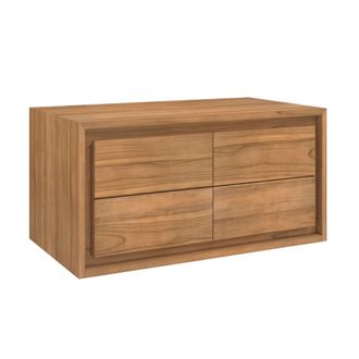 Rendez-Vous D&eacute;co Mueble de ba&ntilde;o suspendido de madera de teca 90 cm