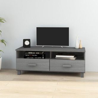 vidaXL Vidaxl - Mobile tv hamar Grigio Scuro 106x40x40 cm in Legno di Pino