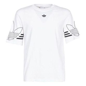 adidas originals Outline Tee Round Neck Short Sleeve White DU8536