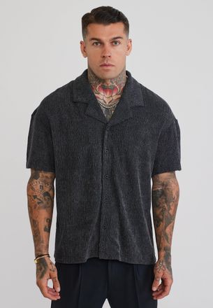 Siksilk Mens Black Textured Shirt XXL