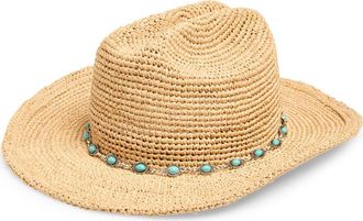 Lack of Color Raffia Cowboy Hat in Natural at Nordstrom, Size Medium