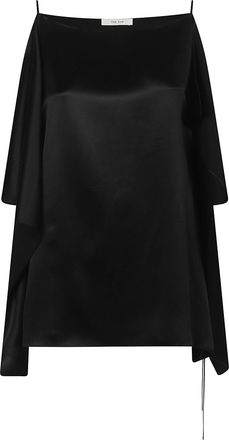 The Row Black Koray Asymmetrical Draped Top