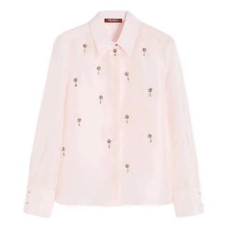 Max Mara Shirts, female, Pink, Size: XS Silk Organza Shirt