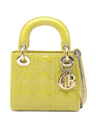 Dior Borsa tote mini in pelle con motivo Cannage anni 2010 - Giallo