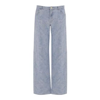 Just Cavalli Wide Jeans, female, Blue, Size: W26 Cotton Denim Jeans