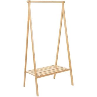 Hhg Hhg - Perchero De Pie 730, Perchero Perchero, Bamb&uacute; Plegable 150x84x57cm