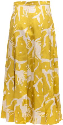 Valentino Garavani Yellow Printed Maxi Womens Skirt
