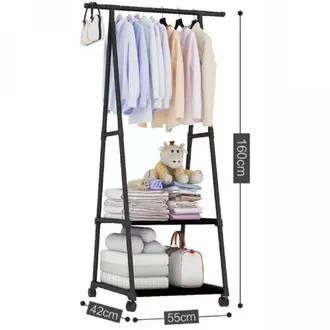 Trade Shop Trade Shop Traesio - Stand Appendiabiti Attaccapanni In Legno Mdf E Metallo Camera Da Letto Nero