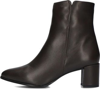 Notre-V Bruine puntige enkellaarsjes - Dames - Laarzen met Hak - Bruin - 41 EU - Wol - Schoenen