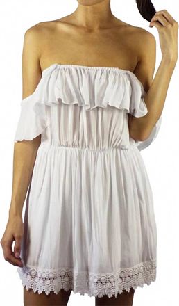Elan Off The Shoulder Ruffle Mini Dress In White