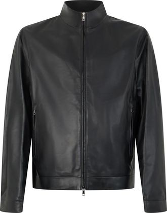 Paul & Shark Chaqueta de Cuero con Cuello Mao - Jackets - Hombre - Negro - 2XL