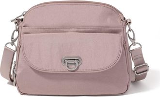 Baggallini Coastal Flip Lock Crossbody Bag in Blush Shimmer at Nordstrom
