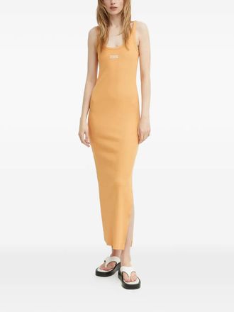 Gestuz ribbed embroidered midi dress - Orange