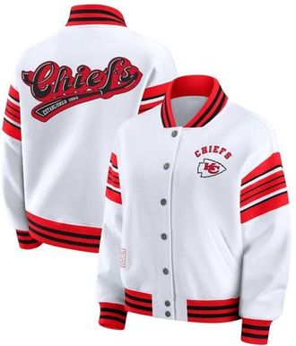 WEAR by Erin Andrews Womens WEAR by Erin Andrews White Kansas City Chiefs Plus Size Full-Snap Fleece Sweatshirt Jacket at Nordstrom, Size 3X