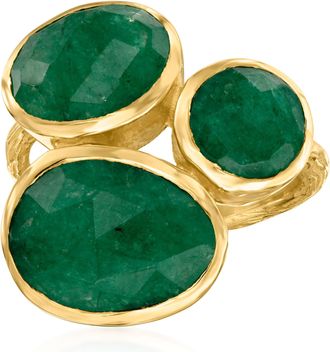 Ross-Simons Emerald Ring in 18kt Gold Over Sterling