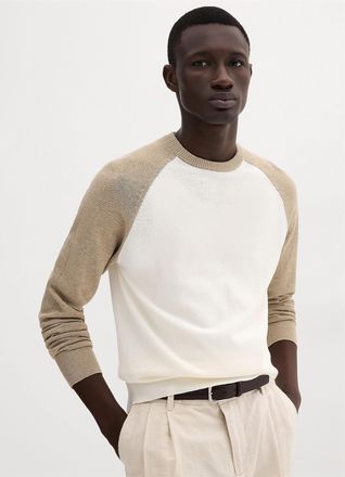 Le 31 Mens Colourblock raglan sweater