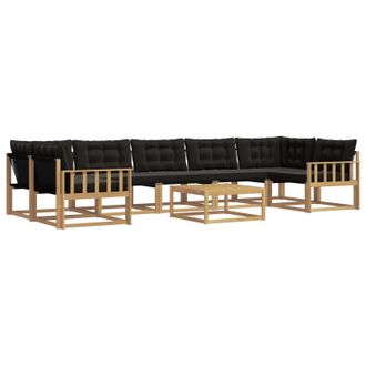vidaXL Conjunto De Sof&aacute;s De Exterior 8 Pcs Blanco Y Negro Vidaxl
