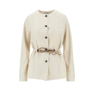 Max Mara Linen and silk jacket with drawstring Woman 42