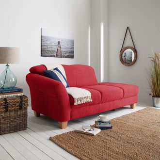 Sit&more home24 Ars Natura Recamiere Cebu Rot Webstoff 194x84x91 cm