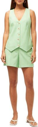 Trina Turk Challenge Plaid Vest Top in Grass Court Green/whitewash at Nordstrom, Size Medium