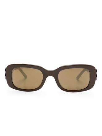 Balenciaga Everyday rectangle-frame sunglasses - Brown