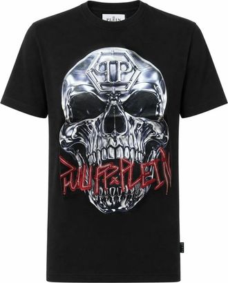 Philipp Plein T-Shirt Girocollo Ss Skull - - Tops - Uomo - Nero - 2XL