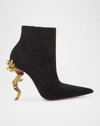 Christian Louboutin 100mm Belle Suede Ankle Booties