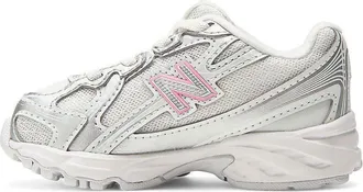 New Balance (TD) New Balance 740 Bungee Lace Metallic Silver Bright Pink I74067N