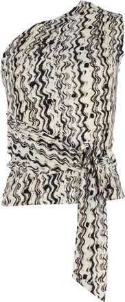 Nanushka Alegra Printed One-Shoulder Top in Multicolor Viscose