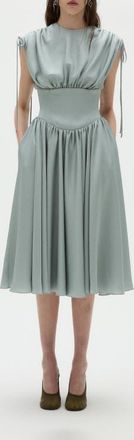 Amsale Hammered Satin Corset Dress in Jade at Nordstrom, Size 12
