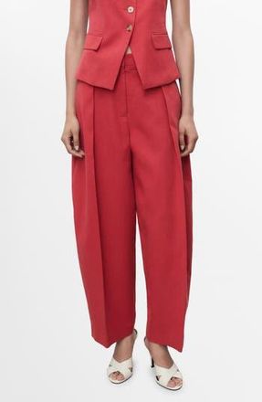 Mango Olivia Pleated Straight Leg Pants in Cherry at Nordstrom Rack, Size 6