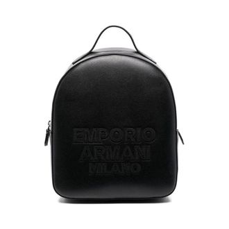 Emporio Armani Rugzak met geborduurd logo - Dames - Tassen - Zwart - Maat: ONE Size