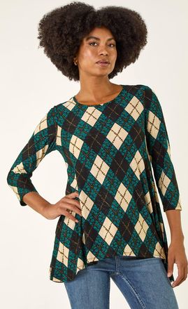 Roman Jacquard Stretch Tunic Top