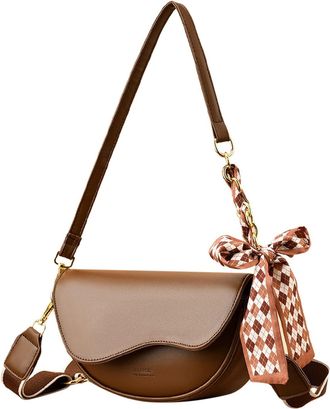 Generic Stylish Womens Small Crossbody Bag Multipurpose Soft Retro Lightweight Tote for Daily Use and Travel (Brown, One Size)
