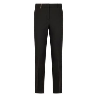 PESERICO Peserico, Slim-fit Trousers, female, Black, Size: 2XL Straight Leg Trousers