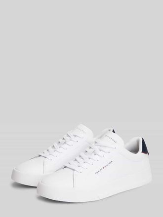 Tommy Hilfiger Sneaker aus Leder-Mix mit Label-Details in Weiss, Gr&ouml;&szlig;e 40