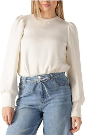 Object Object, Overhemden, Dames, Wit, XS, Denim, Objandrea RE L/S O-Neck TOP